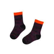 LUCIFER Purple Halloween Socks for Kids Featuring Bats – Fun & Spooky Style