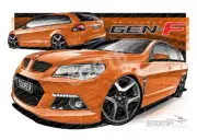 HSV Wagon F SERIES TOURER WAGON FANTALE A1 STRETCHED CANVAS (V412)