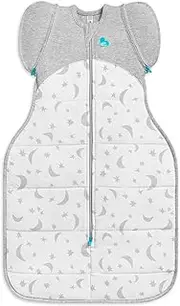 Love To Dream Transition Bag 3.5T Quilted Stretch Cotton, Stage 2 Medium (6-8.5kg), Ideal for Room Temperatures Below 16°C, Soft & Comfortable Baby Sleepwear, Moonlight, White