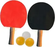 Kisangel Table Tennis Racket Set 2 Wooden Rackets (Double Pimples) 3 Balls Great for Teenagers Junior Players and Seniors