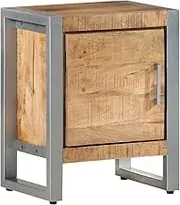 Bedside Cabinet, Wood Nightstand for Bedroom & Living Room Furniture, Wooden Side Table with Storage Drawers, Industrial Night Stand, Rough Mango, 40x30x50 cm