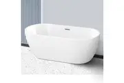 ACA 1500mm Freestanding Gloss White Spa Bathtub Acrylic Oval Bath Tub