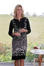 Mixed Print Knit Dress--THRE-15936