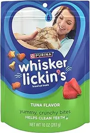 (300ml Pouch (Pack of 4)) - Purina Whisker Lickin's Crunchy & Yummy Tuna Cat Treats