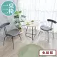 【BODEN】奧瑪2尺工業風木紋色圓型小茶几+皮革造型餐椅組合/休閒洽談桌椅-兩色可選(一桌二椅)