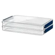 A4 Scrapbook Paper Storage, Photo Storage Box, Plastic File Box (2Pack, Blue)