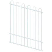 ProtectorAl 0350-1200W x 1500H Pearl White Loop Top Pool Fence Panel Raked Up to 15º