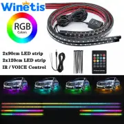 4pcs RGB LED Light Strip Kit Underbody Car Underglow Neon Remote Control 8 Color