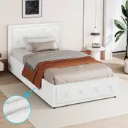 ALFORDSON Bed Frame King Single Gas Lift Storage Base White