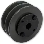 2 GROOVE CAST IRON ELECTRIC MOTOR PULLEY SHEAVE 5.45", TWO GROOVE 3L 4L A BELTS