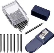 TEHAUX 2mm Compass Core Replacement, 25 mm Length Leads Compass Refills Pencil Lead with Sharpener Set for Math Geometry Drafting Drawing Tools