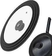 Pan Cover for Frying - Black Pan Lid with Silicone Rim - Pot Replacement Parts, Kitchen Gadgets, Skillet Tool, Cookware Accessories, Bakeware Supplies for Frying Pans