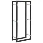 Firewood Rack Black Steel Fireplace Organizer Stacker Log Holder Stand vidaXL