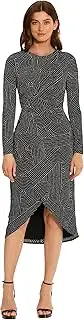 [Maggy London] Women's Sleek and Sophisticated Wrap Look High Low Skirt Office Career Event Guest of