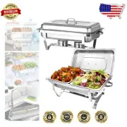 8QT Stainless Steel Chafing Dishes Set - Buffet Warmers for Parties, 2 Pack