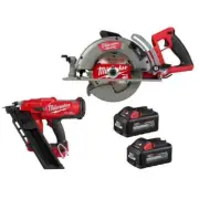 Milwaukee Rear Handle Circ Saw 18V Li.Ion Cordless w/3-1/2" 30-Degree Nailer 15A