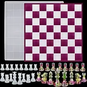 XL Large 3D Epoxy Silicone Resin Mold - 12 Full Size Checkers Chess Board Mold