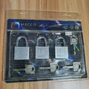 Hager 掛鎖鎖萬能鑰匙 3pcs 40mm HG-59403MK