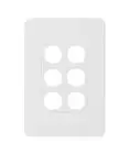 Beacon Lighting Vynco Metro 6 Gang Plate Only in Matte White