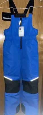 SWISS TECH BLUE SNOW BIB YOUTH MEDIUM 10-12 NWT
