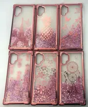 Galaxy Note 10 5G Rosegold Liquid Glitter Case Shockproof Bumper Quicksand