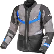 Macna Aerocon Motorcycle Textile Jacket, black-grey-blue, Size 3XL for Men Black Grey Blue