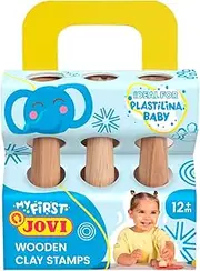Jovi Baby Clay - 3 Wooden Stamps, Various Designs, Modelling Tools for Children from 12 Months (379/3WS)
