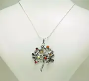 Baltic Amber Tree of Life Pendant Sterling Silver with 18" Chain