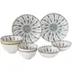JUST HOME 日式彩十陶瓷碗盤餐具8件組