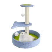18.5 inch Small Cat Tree Tower with Sisal Scratching Post Cozy Perch Fleece Bed