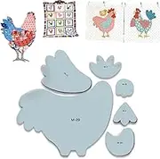 Weekend Chicken Patchwork Quilting Template Set,DIY Hand Patchwork Chicken Templates,Acrylic C Hicken Shape Sewing Ruler & Stencil,5/8/12in C Hicken Shape Acrylic T Emplates for Sewing (12in)