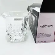 Godinger Remsen Crystal Doubel Old Fashioned Whiskey Glasses Set of 4 New NIB