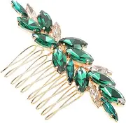Gogogmee Bride Hair Side Comb Hairpiece Hair for Women Wedding Bride Headband Brides Party Backdrop Bridal Hairstyles Hairpin Dress Tiaras for Women Combs Green