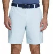 Walter Hagen Men's 36 P11 Micro Lines Soft Blue Golf Shorts 9" Inseam Gripper