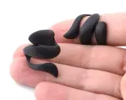 Figure Adjustable Ring Organic Shape Black Painted brass 6-9US inner size 4345