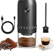 Electric Coffee Grinder, Portable Small Coffee Grinder, Rechargeable, Coffee Grinder with Cone Grinder, 40 Coarse Grain Settings, Electric Grinder with Ceramic Core for Coffee Beans Beans