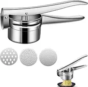 TuoYi Large Potato Ricer, Heavy Duty Stainless Steel Potato Ricer and Masher with Ergonomic Handle, Masher and Ricer Kitchen Tool for Mashed Potatoes, Noodle Maker