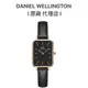 【Daniel Wellington】Quadro Sheffield 經典黑真皮皮革小方錶 玫瑰金DW00100435