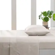 ESSN 500TC Cotton Sateen Flat Sheet Stone -Double Bed