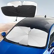 Txkrhwa Car Windshield Sun Shade Umbrella 360° Rotation Foldable Front Windscreen Protector 57x31 Inch Universal Sunshade Block Cover for Cars Trucks SUVs