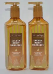 2 BATH & BODY WORKS GOLDEN BERRY MISTLETOE CLEANSING GEL HAND SOAP WASH PUMP 8OZ