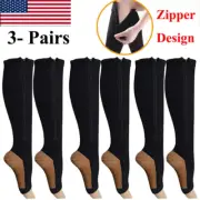 New Compression Socks OPEN TOE Knee High Leg Support Stockings COPPER