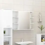 Bathroom Mirror Cabinet White 80x20.5x64 cm Chipboard