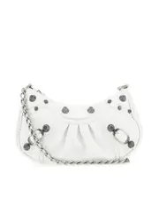Balenciaga Le Cagole Mini Purse With Chain in White