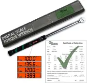 Precision Torque Wrench 1/2 Drive - Digital Scale Torque Wrench 25-250 Ft-Lb, Cl