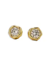 Alexis Bittar Molten Bezel Stud Earrings in 14K Gold Plated