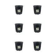 6PK Antheia Green Homewares Plastic Growers Pot Plant Container Black 22cm