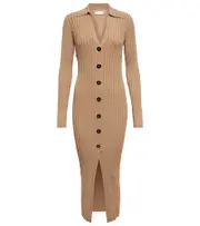 [Rebecca Vallance] Rebecca Vallance Leigh ribbed-knit midi dress UK 10 beige