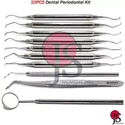 Periodontal Gracey Curettes Calculus Removal Scaling Probe Dressing Tweezers X10