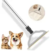 Pet Hair Remover for Carpets, Adjustable Long Handle Carpet Rake for Dog Cat